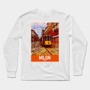 Milan Italy Travel Art Long Sleeve T-Shirt